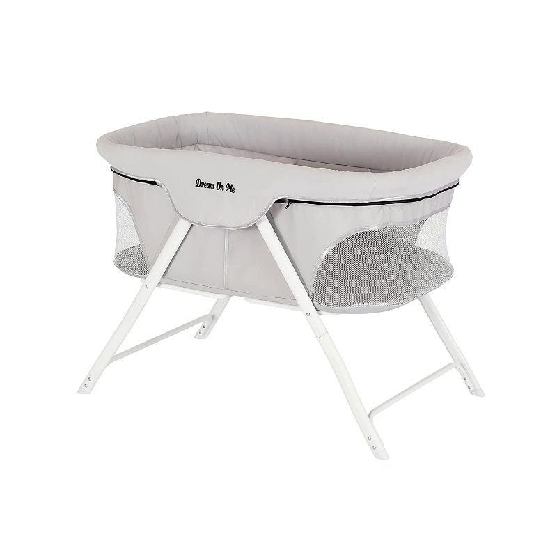 Photo 1 of Dream On Me Traveler Portable Bassinet in Cloud Grey, Lightweight 