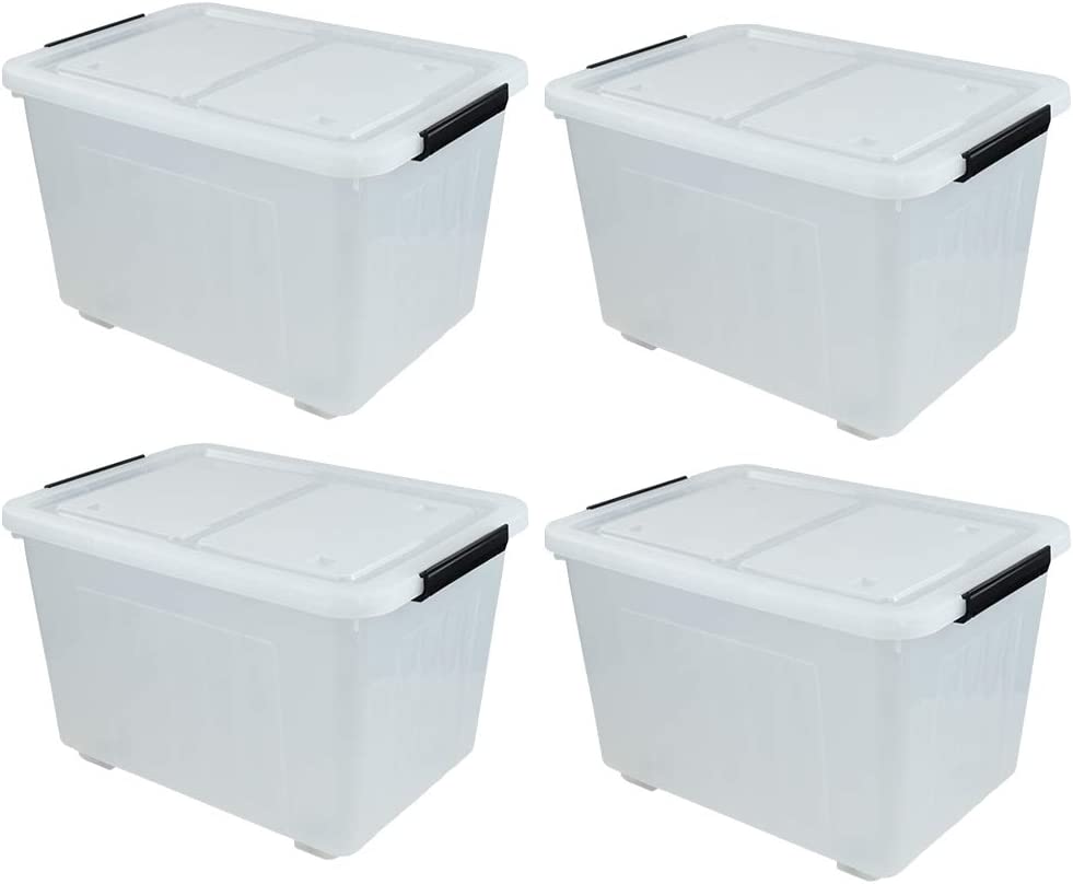 Photo 1 of  SEE NOTES /Clear Storage Bin, Large Plastic Stackable Box 2PK 