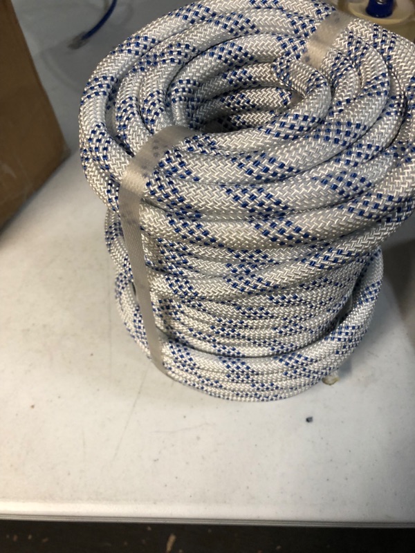 Photo 2 of  Braid Polyester Rope ½ inch by 100 feet, White Blue