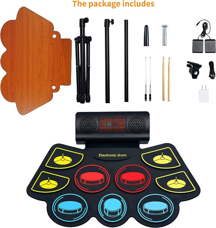 Photo 3 of (9 Pads) Electronic Drum Set with Light Up Drumsticks