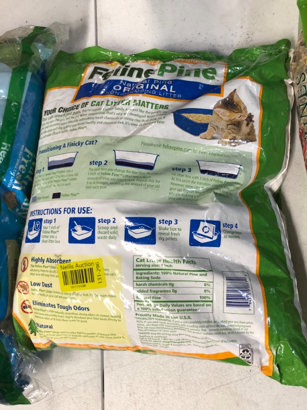 Photo 2 of ARM & HAMMER Feline Pine Platinum with Baking Soda Non-Clumping Cat Litter 18 POUND 