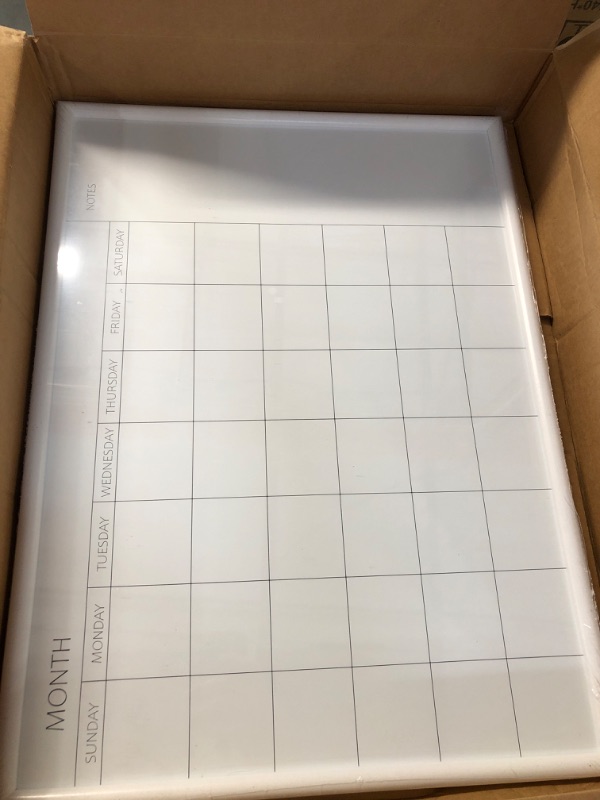 Photo 2 of U Brands Magnetic Dry Erase Calendar Board, 20 x 30 Inches, White Wood Frame.