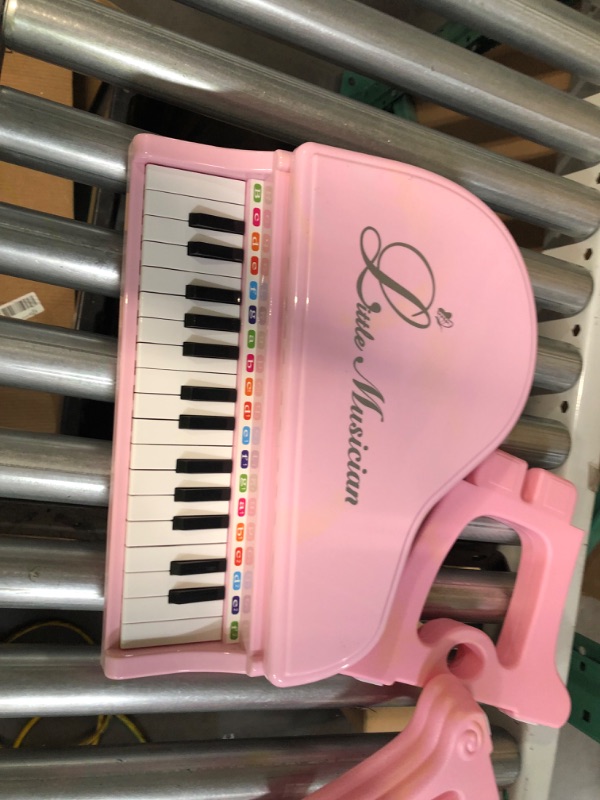 Photo 1 of Love&Mini Piano Toy Keyboard Pink 31 Keys for Age 2+ Year Old Girls Birthday Gifts, Kids Keyboard Toy Instruments Pink Piano with Microphone and Stool Light Pink With Stool 31 keys