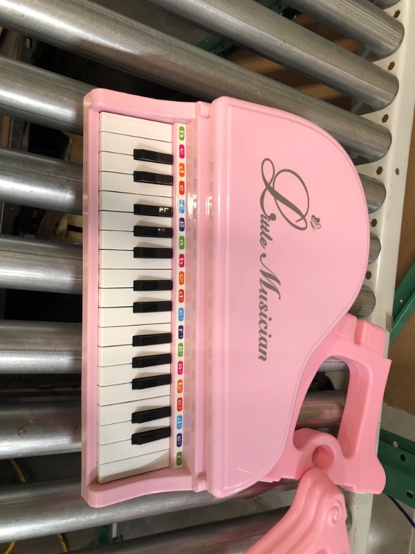 Photo 2 of Love&Mini Piano Toy Keyboard Pink 31 Keys for Age 2+ Year Old Girls Birthday Gifts, Kids Keyboard Toy Instruments Pink Piano with Microphone and Stool Light Pink With Stool 31 keys