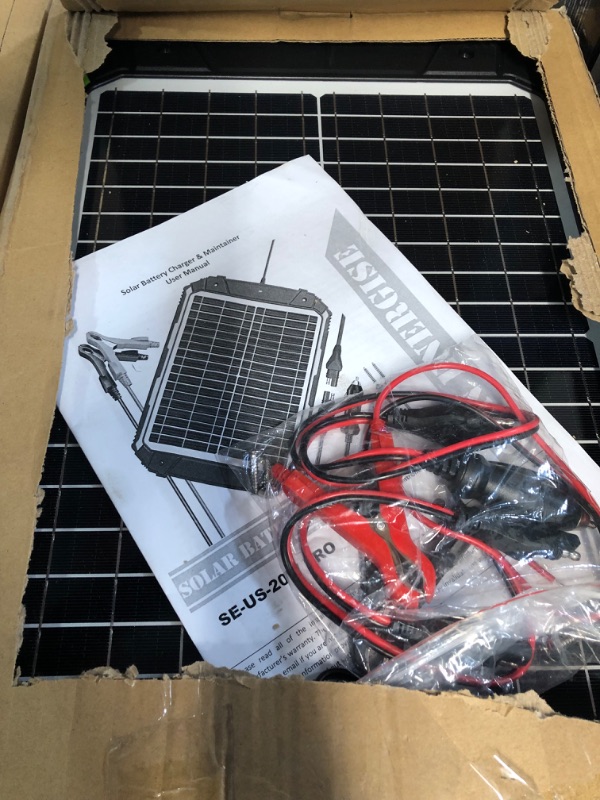 Photo 3 of 20W 12V Solar Battery Charger, Waterproof 20 Watt 12 Volt Solar Panel Trickle Charger & Maintainer