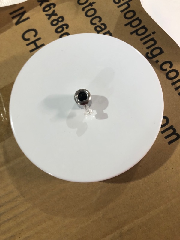 Photo 3 of (READ NOTES) SUNVP Pendant Light Modern White Semicircle Design Iron Ceiling Hanging Lamp Minimalist Style 