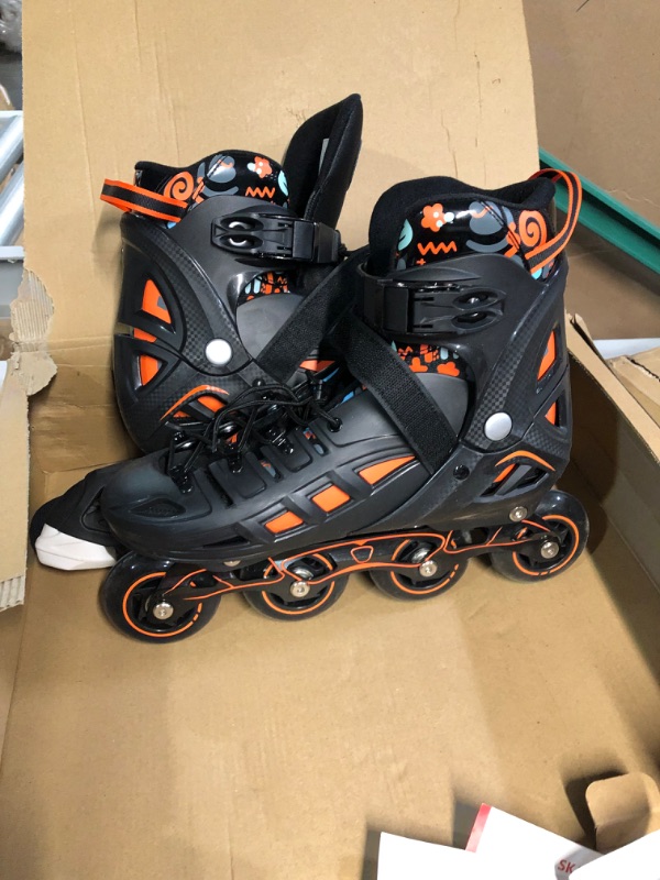 Photo 3 of **USED/SWW NOTES** Hikole Inline Skates,Adjustable 2-in-1 Roller Skates Blades and Ice  Black& Orange XL (Men 9-10.5/Women 11-13 US)