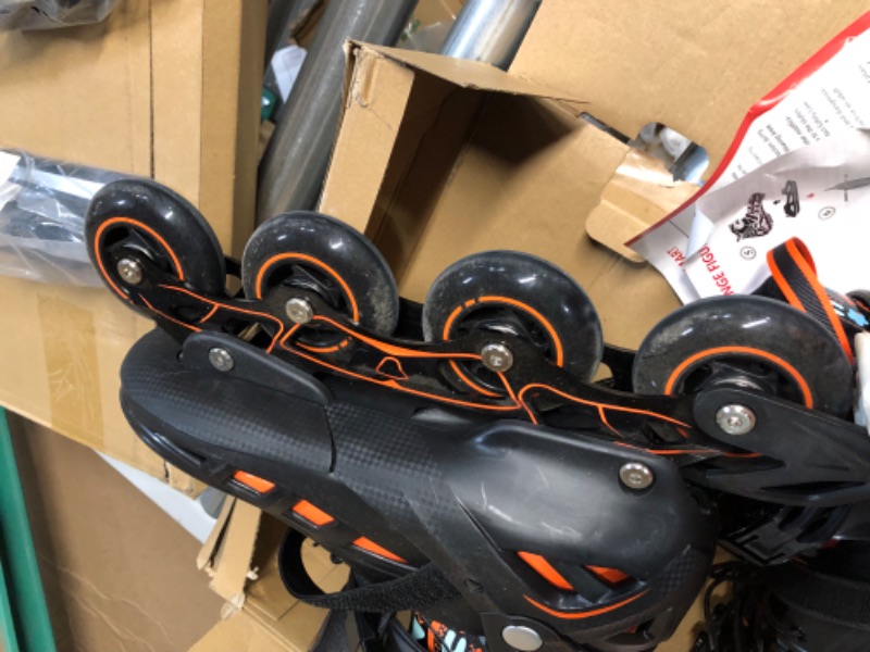 Photo 6 of **USED/SWW NOTES** Hikole Inline Skates,Adjustable 2-in-1 Roller Skates Blades and Ice  Black& Orange XL (Men 9-10.5/Women 11-13 US)