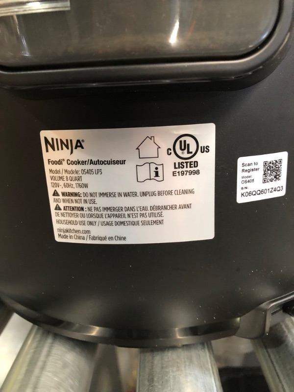 Photo 5 of **USED**
Ninja FD302 Foodi 11-in-1 Pro 6.5 qt. Pressure Cooker & Air Fryer that Steam