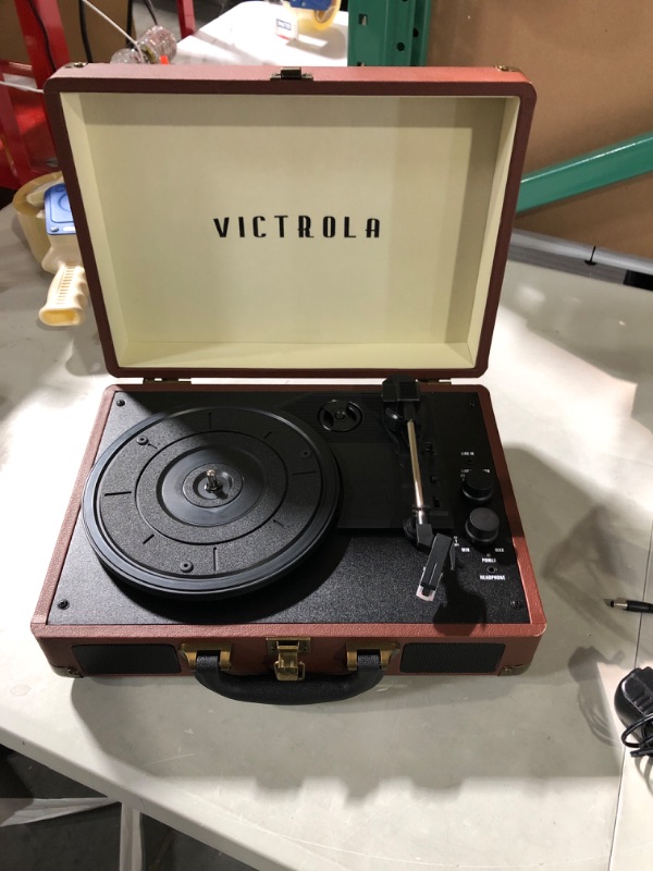 Photo 2 of Victrola Journey+ Bluetooth Suitcase Record Player, Dark Brown (VSC-400SB-DBR-SDF) Dark Brown Record Player