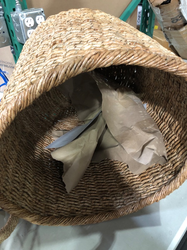 Photo 3 of  Large Round Seagrass Basket, 20" x 20" x 24", Brown