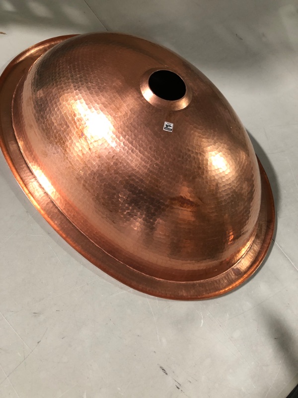 Photo 2 of  Strauss Dual Mount Handmade Pure Solid, 19", Naked Copper Bath Sink 