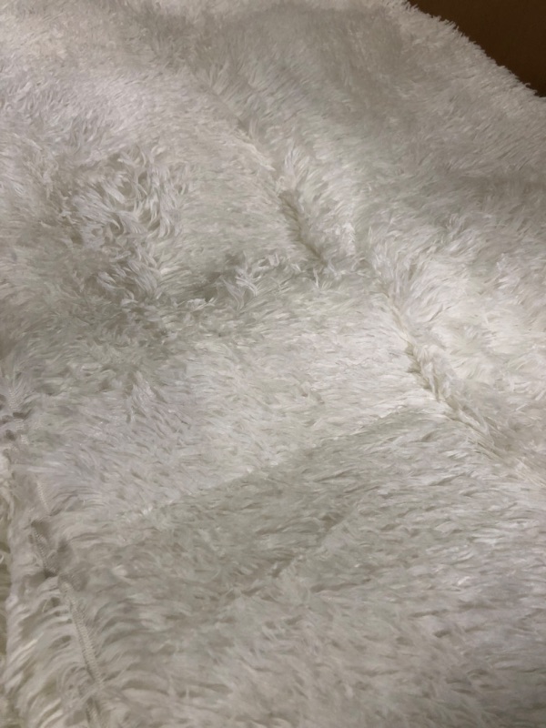 Photo 3 of [USED] RUGTUDER 5x7 Shaggy Area Rug, White Plush 