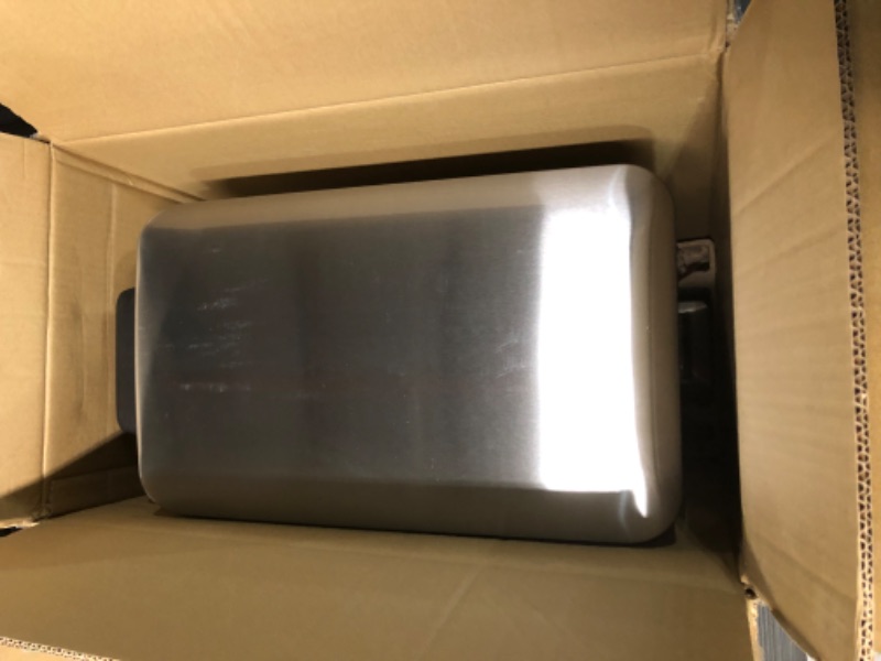 Photo 1 of *USED/SEE NOTES* Home Zone Living 13 Gallon Kitchen Trash Can, Dual Compartment Recycle Combo, Slim Body Stainless Steel Design, 50 Liter Total Capacity 13 Gallon Silver