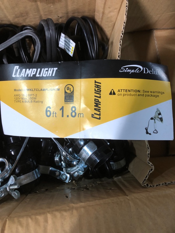 Photo 3 of *NEW/UNTESTED* Simple Deluxe GP-093 6-Pack Clamp Lamp Light with 8.5 Inch Aluminum Reflector up to 150 Watt E26 (no Bulb Included), 6 Feet Cord