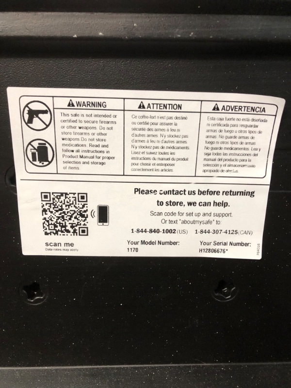 Photo 3 of **USED/SEE NOTES*LOCK STUCK* SentrySafe 1170 Fireproof Box with Key Lock 0.61 Cubic Feet,Black 