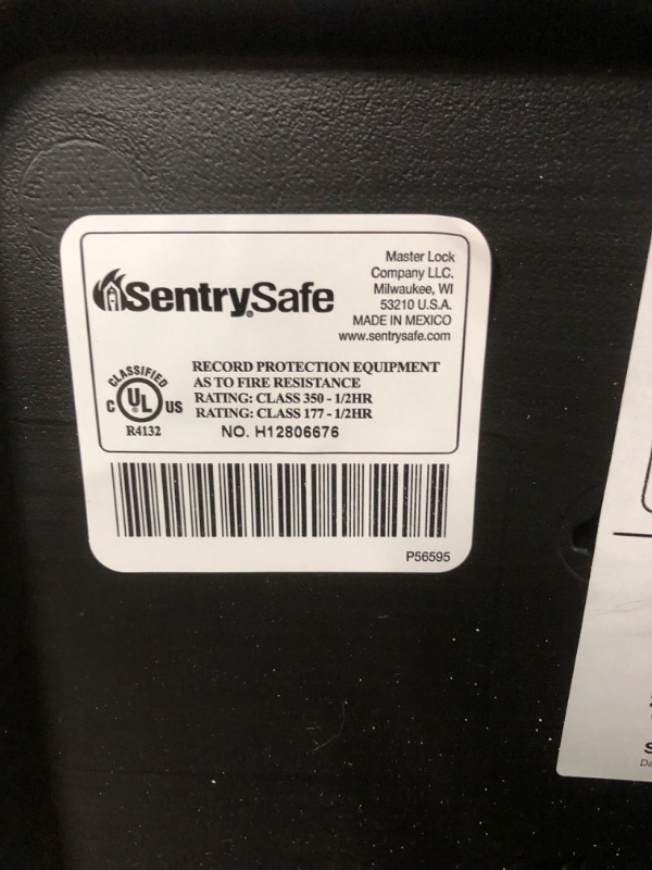 Photo 5 of **USED/SEE NOTES*LOCK STUCK* SentrySafe 1170 Fireproof Box with Key Lock 0.61 Cubic Feet,Black 