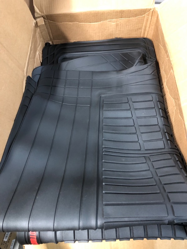 Photo 2 of *USED/SEE NOTES** Motor Trend FlexTough Advanced Black Rubber Car Floor Mats with Cargo Liner Full Set - Front & Rear Combo Trim to Fit Floor Mats, All Weather 