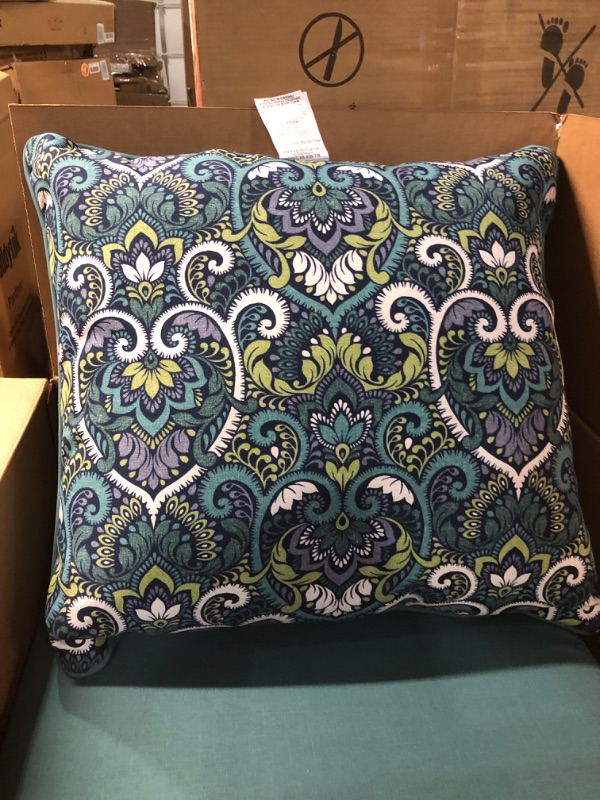 Photo 2 of *NEW/SEE NOTES** *Arden Selections Outdoor Deep Seating Cushion Set 24 x 24, Sapphire Aurora Blue Damask