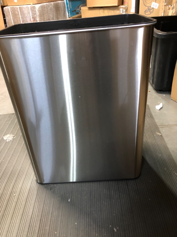 Photo 6 of *USED/SEE NOTES* iTouchless 13 Gallon Wings-Open Sensor Trash Can with AbsorbX Odor Filter and Pet-Proof Lid, Stainless Steel, Automatic 