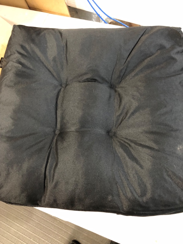 Photo 2 of *USED/DIRTY*Classic Accessories Water-Resistant Square Patio Seat Cushions, 19 x 19 x 5 Inch, 2 Pack, Black