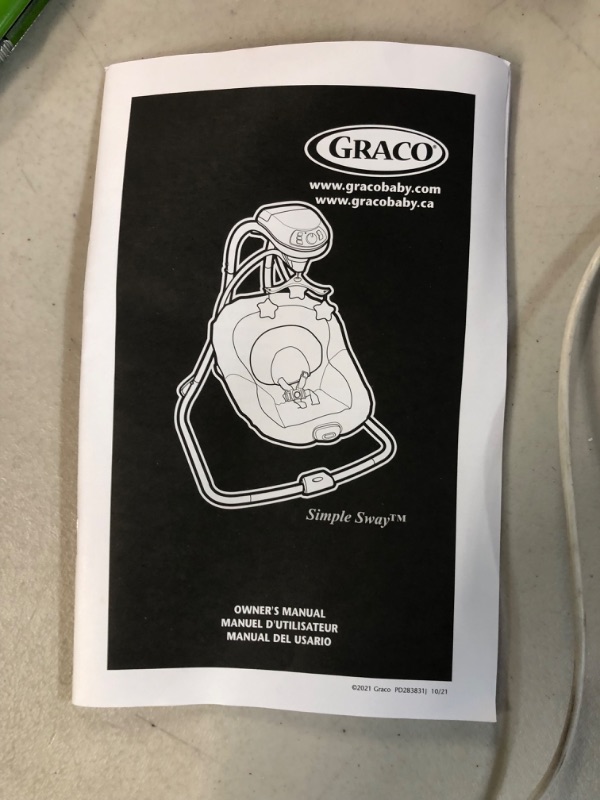 Photo 2 of *USED/SEE NOTES* Graco Simple Sway Abbington Baby Swing