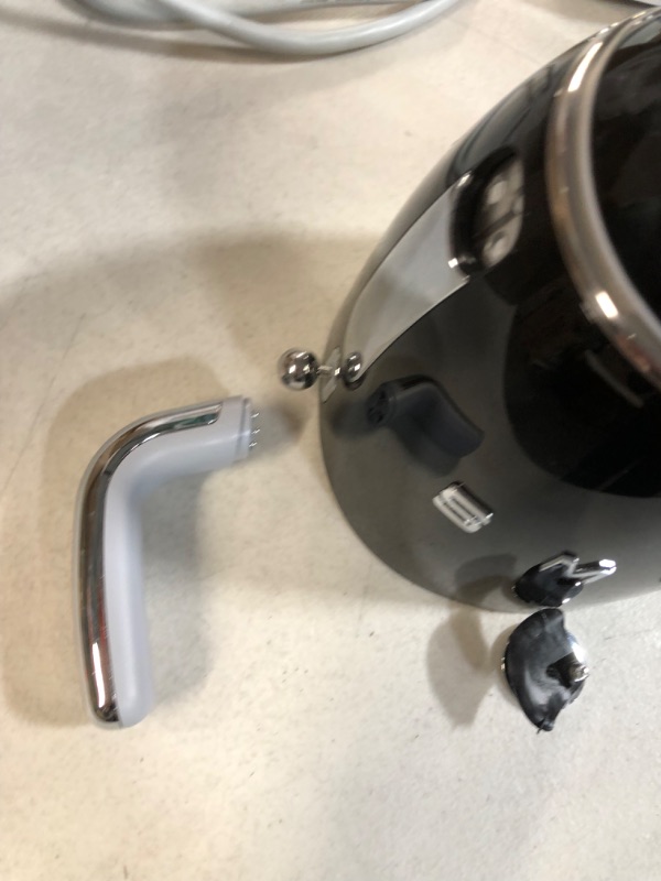 Photo 1 of **PARTS ONLY** Smeg Black Stainless Steel 50's Retro Electric Kettle