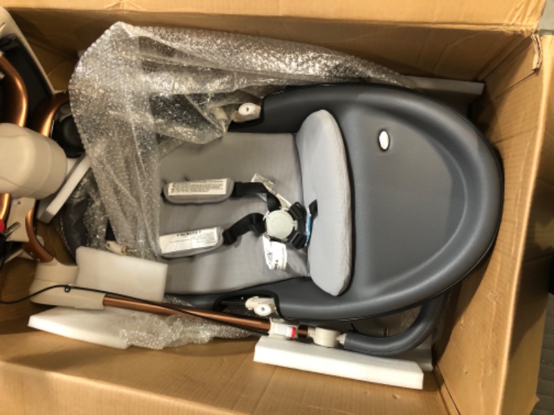 Photo 1 of Baby Stroller 360 Rotation Function,Hot Mom Baby Carriage Pu Leather Pushchair Pram,Dark Grey