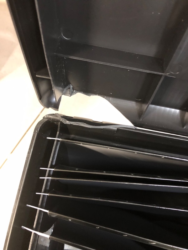 Photo 1 of *BROKE/SEE NOTES* Pendaflex Portable File Box with File Rails, Hinged Lid with Double Latch Closure, Black, 3 Black Letter Size Hanging Folders Included (41742AMZ)
