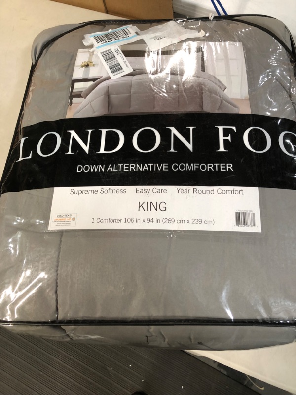 Photo 2 of *USED* London Fog Supreme Down Alternative King Comforter in Grey, Gray