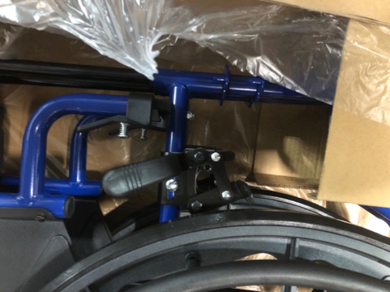 Photo 9 of **BRAND NEW** Drive Medical BLS18FBD-ELR Blue Streak Lightweight Wheelchair with Swing-Away Elevating Leg Rests and Flip-Back Arms 18 Inch Elevating Leg Rests