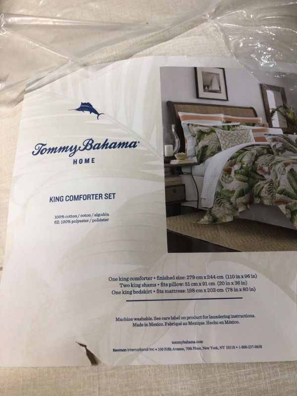 Photo 3 of *ITEM OPENED/SEE NOTES*Tommy Bahama - King Comforter Set, Cotton Sateen Bedding (Palmiers Green, King) & Bathroom Rugs, Cotton Bath Mat, Stylish Tropical Bathroom Decor (Palmiers Medium Green, 20" x 30")