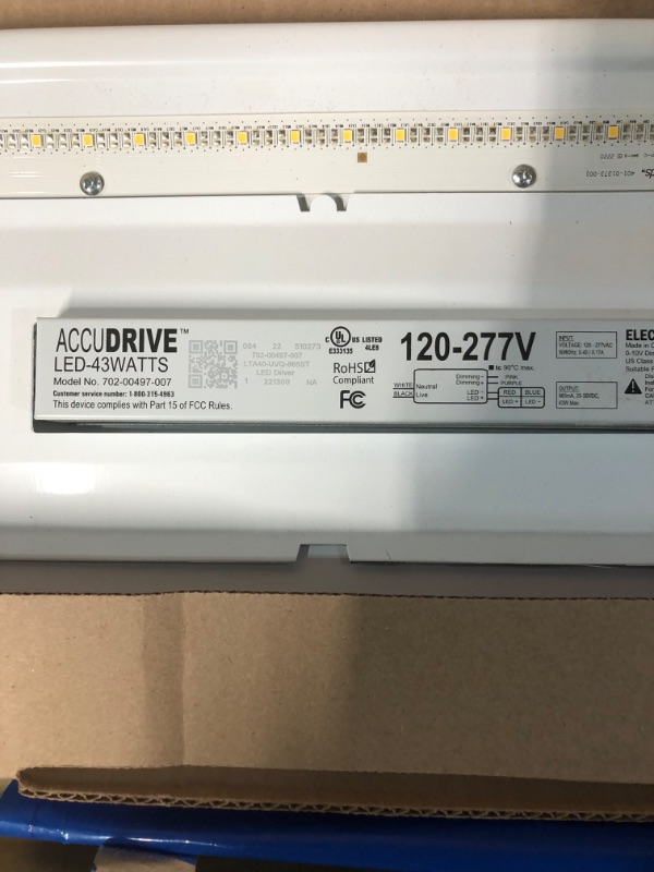 Photo 1 of *MINOR DAMAMGE/SEE NOTES*Lithonia Lighting FMFL 30840 CAML OA 4-Foot LED Cambridge Linear Flush Mount, 2800 Lumens, 120 Volts, 35 Watts, Damp Listed, Oak 4000K | Cool White Cambridge Oak