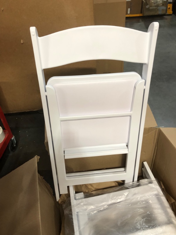 Photo 2 of *4 CHAIRS* Flash Furniture Hercules™ Series Folding Chair - White Resin - 1000LB Weight Capacity Comfortable Light Weight Folding Chair White 1 Pack Chair