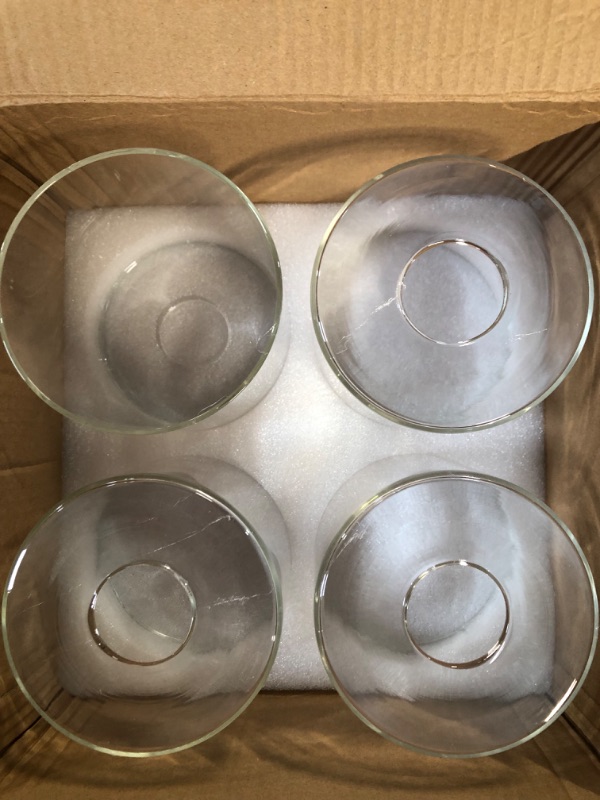 Photo 2 of **MINOR SCRATCH MARKS**
4-Pack Clear Glass Shade Light Fixture Replacement, 5.5in Height, 4.7in Diameter, 1.65in Fitter