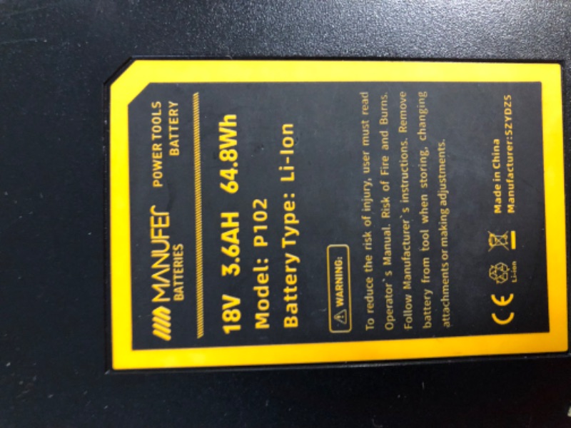 Photo 5 of [See Notes] MANUFER 2 Pack 18V 7.0Ah Battery Replacement for 18V Battery Compatible with ?P102 P104 P103 P105 P107 P108 P109 