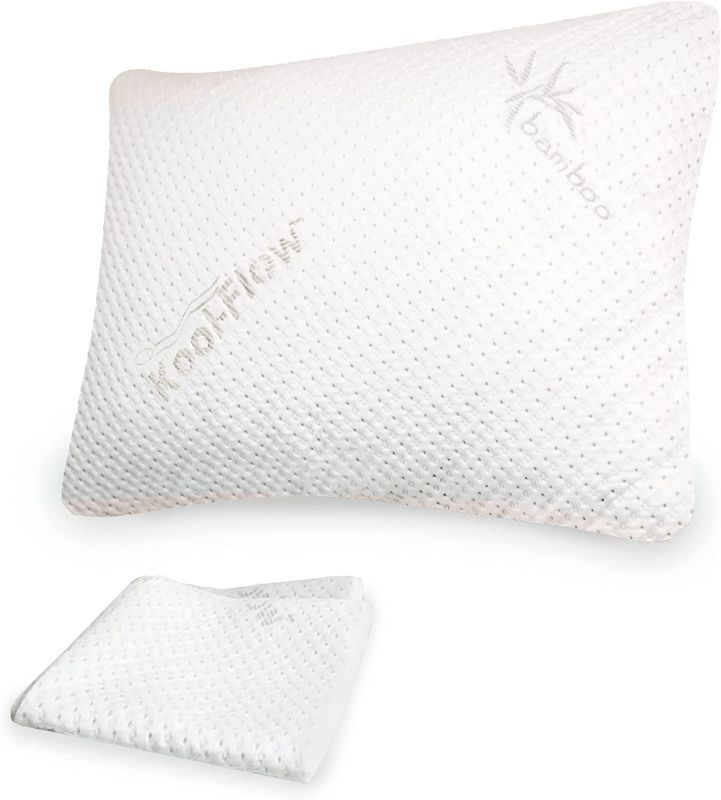 Photo 1 of [See Notes] Snuggle-Pedic Original Memory Foam Standard Size Pillow with Zippered Bamboo Pillow Cover