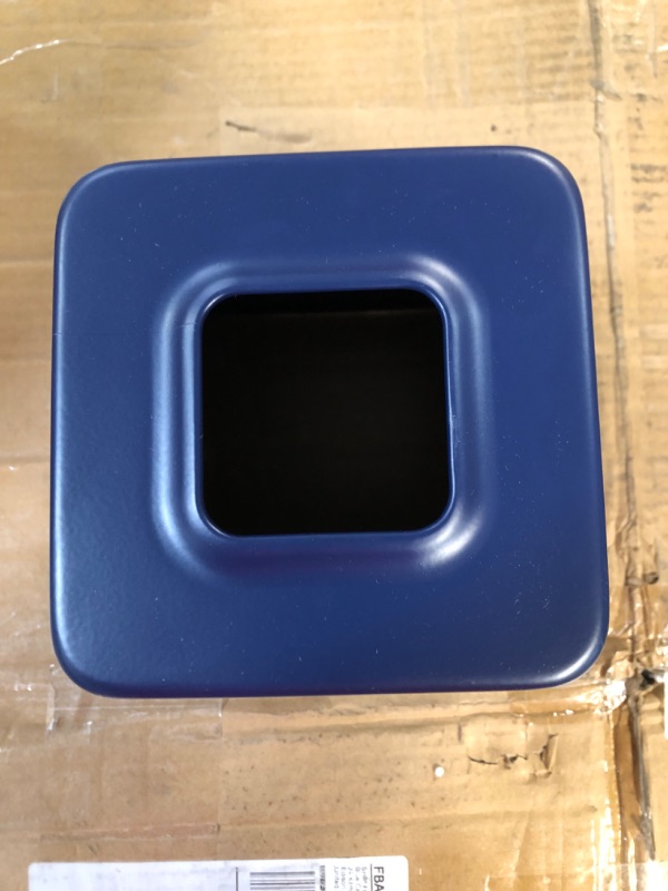 Photo 4 of [Brand New] Metal Square Tissue Box Cover for Bathroom - Modern Steel Holder/Dispenser for Paper Facial Tissues -  Navy Blue