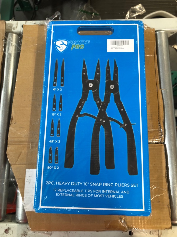 Photo 2 of [Factory Sealed] SMOTIVEPRO 16" Snap Ring Pliers Set?2 Piece Internal and External Snap-Ring Pliers Tool Set Heavy Duty