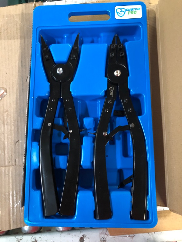 Photo 3 of [Factory Sealed] SMOTIVEPRO 16" Snap Ring Pliers Set?2 Piece Internal and External Snap-Ring Pliers Tool Set Heavy Duty