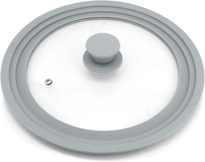 Photo 1 of [See Notes] Universal Lid for Pots, Pans and Skillets, Tempered Glass with Silicone Rim 13" and Less