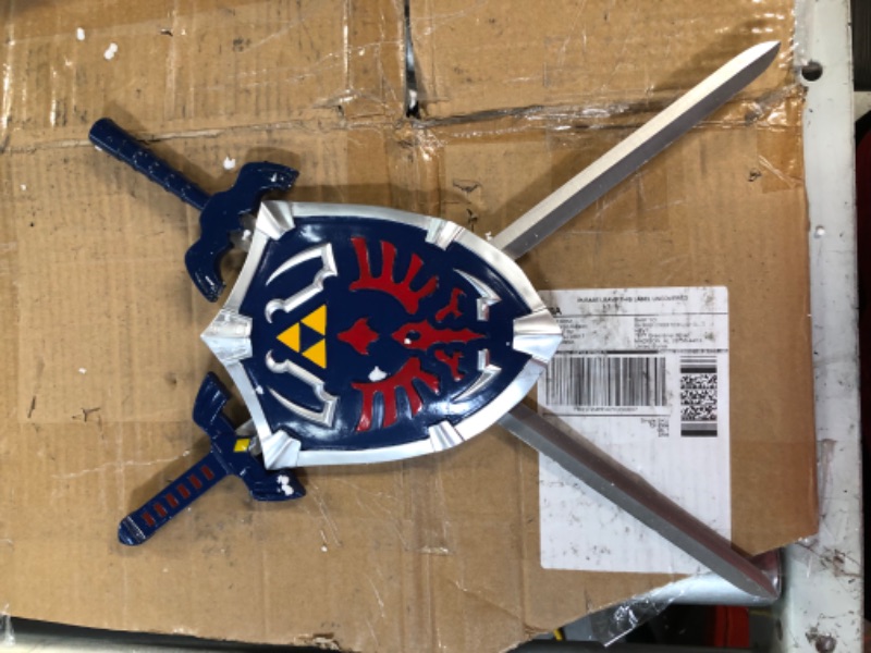 Photo 2 of [Brand New] Cosplay Master Sword and Hylian Shield Wall Decoration Display Set, PVC Shield, Stainless Steel Blade