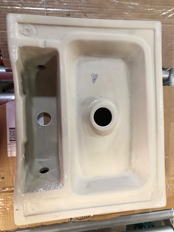 Photo 4 of [Notes] Tysun Rectangle Vessel Sink, 18'' x 14'' Bathroom Sink Above Counter, Bathroom Vessel Sink White Porcelain Ceramic Small Sink Bowl