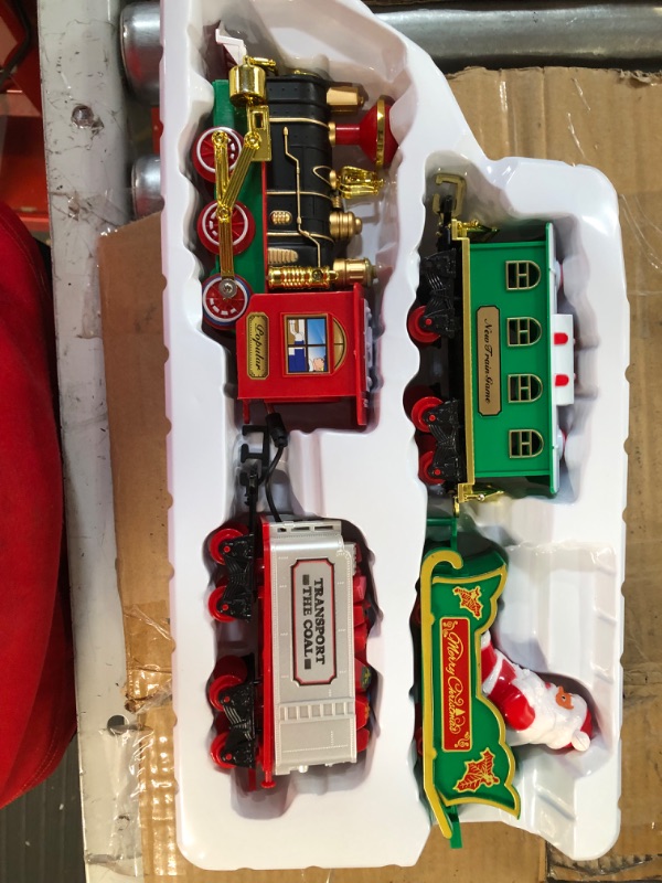 Photo 3 of [See Notes] Christmas Train Set for Kids, Electric Train Toys for Kids, Around The Christmas Tree Train-  3pcs Train Carriages