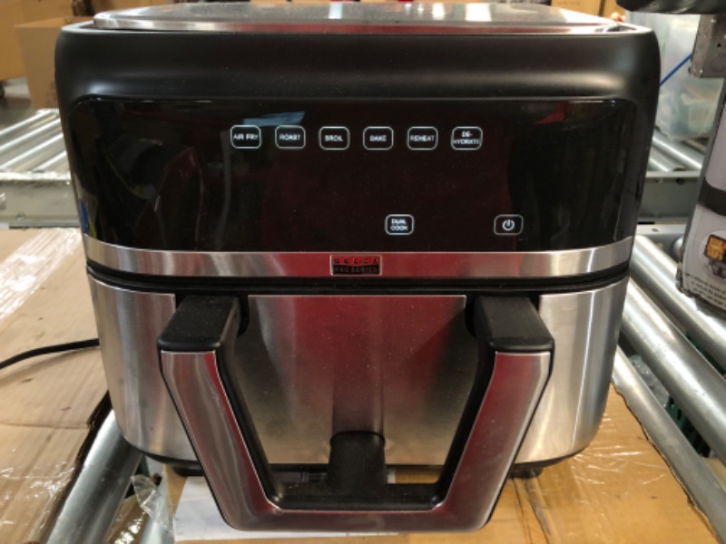 Photo 2 of [See Notes] Bella Pro Series - 9-qt. Digital Air Fryer with Dual Flex Basket - Stainless Steel 1