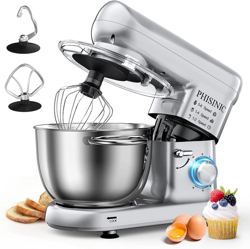 Photo 1 of [Working] PHISINIC Stand Mixer, 5.8-QT 660W Electric Kitchen Mixer, 6-Speed Tilt-Head Household Stand Mixer,