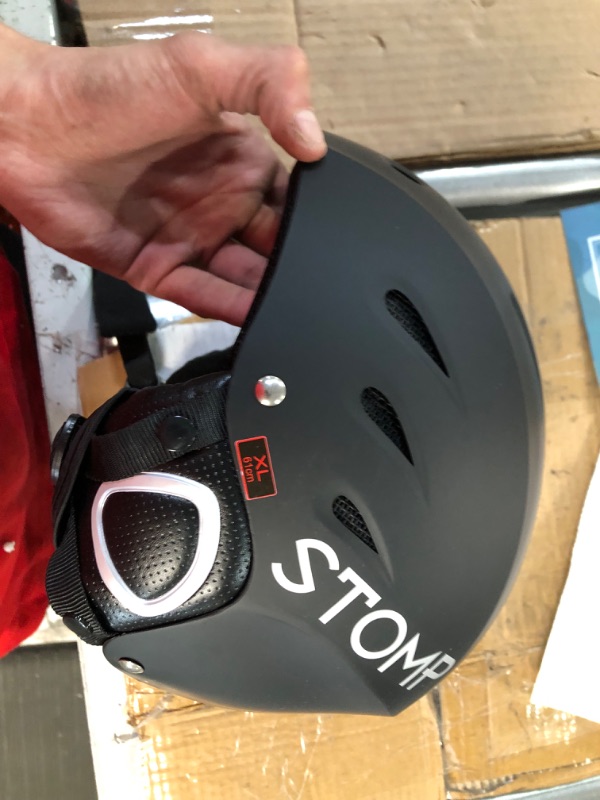 Photo 2 of [Like New] Stomp Ski & Snowboarding Snow Sports Helmet with Build-in Pocket in Ear Pads for Wireless Drop-in Headphone (Matte Black - Medium)