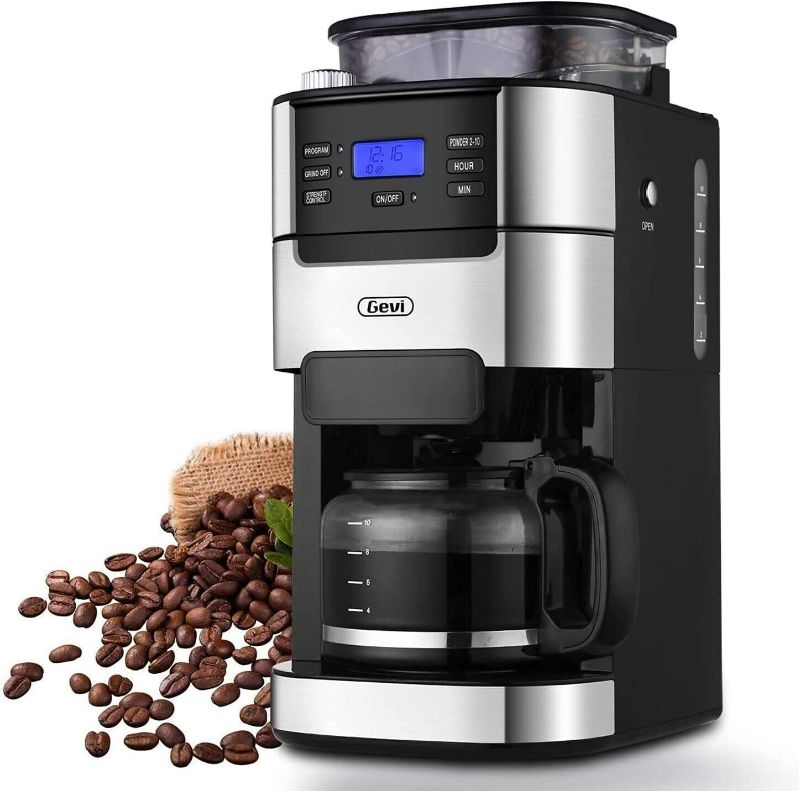 Photo 1 of [Factory Sealed] Gevi 10 Cup Drip Coffee Maker Grind & Brew Automatic Built-in Burr Grinder