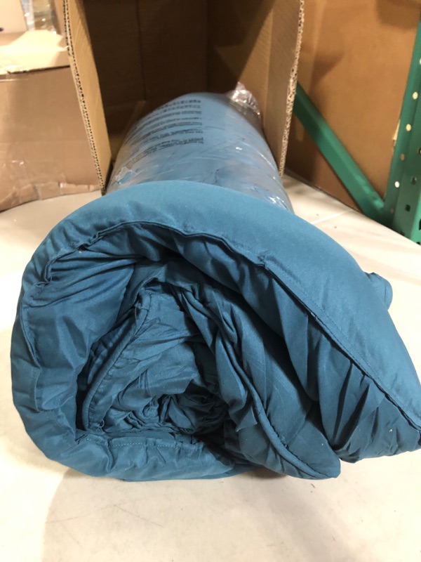 Photo 3 of Amazon Basics Pinch Pleat All-Season Down-Alternative Comforter Bedding Set - King, Dark Teal Dark Teal King Bedding Set
