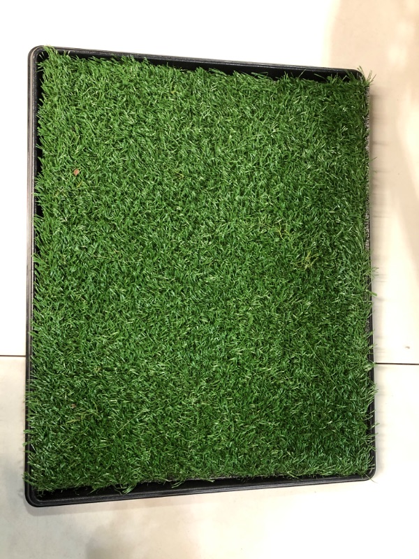 Photo 2 of Artificial Grass Puppy Pee Pad for Dogs and Small Pets - 20x25 Reusable 3-Layer Training Potty Pad with Tray - Dog Housebreaking Supplies by PETMAKER